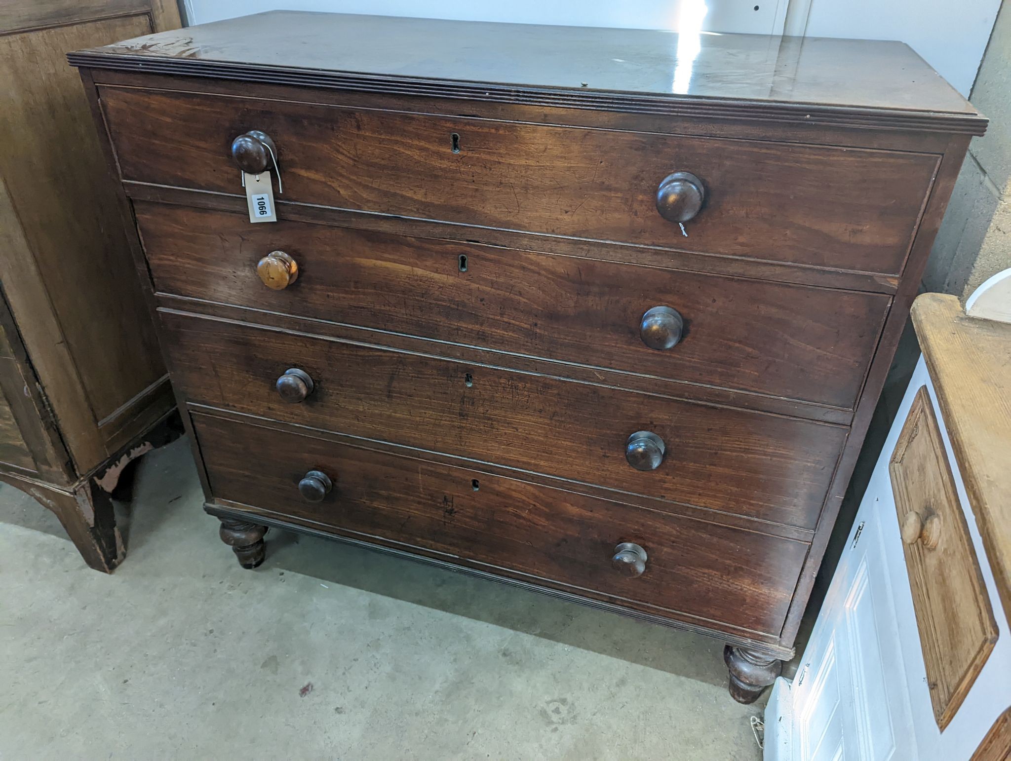 A George IV mahogany chest, width 116cm, depth 54cm, height 106cm